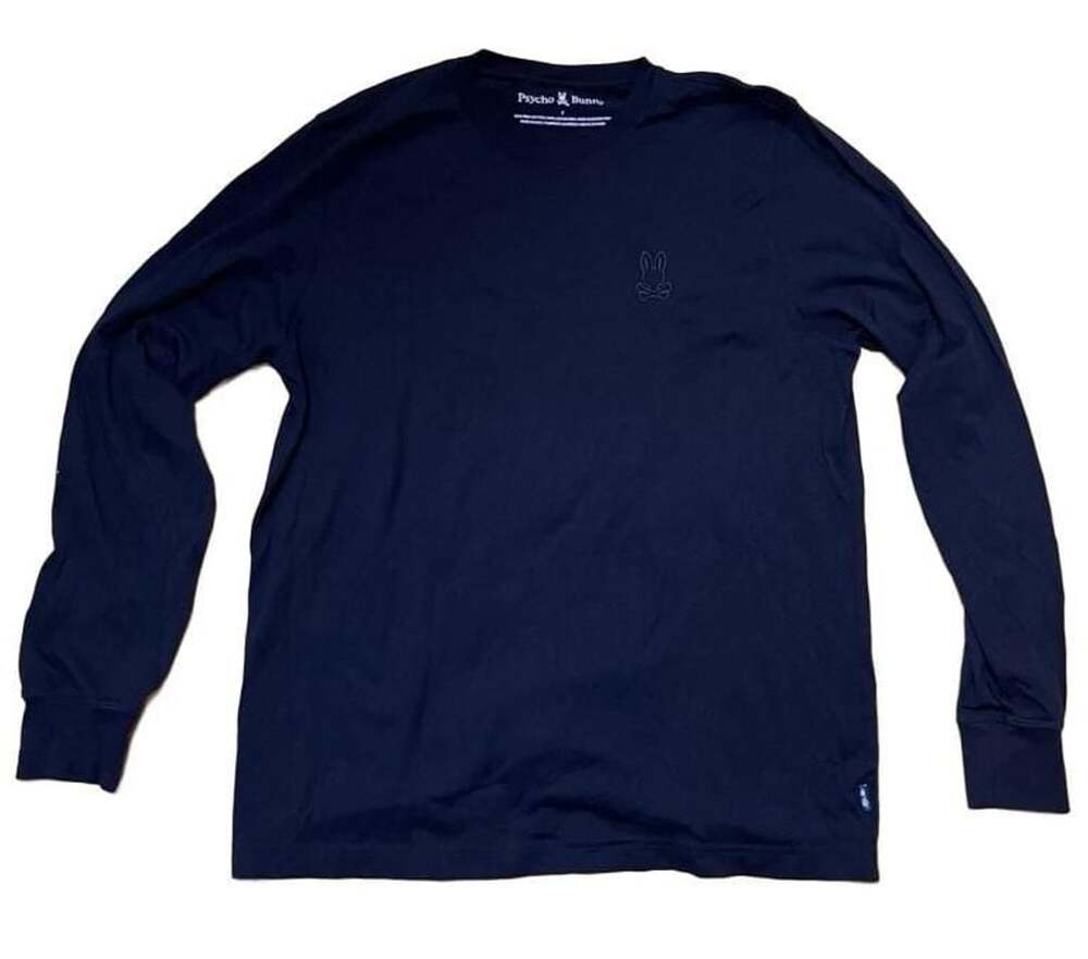 Psycho Bunny Long Sleeve T-Shirt Size 7 Black Pima Cotton